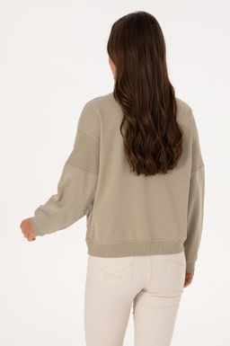 Kad_n A__k Haki Sweatshirt Sepette S_rpriz _ndirim - U.s. polo assn фото 5