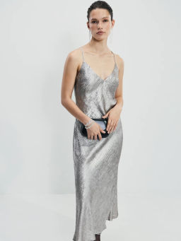 Платье миди из блестящей ткани / Zarina  фото 3