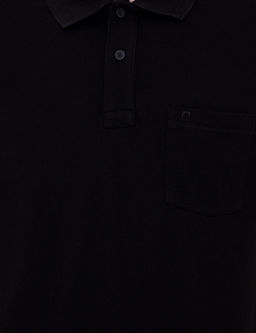 Siyah Regular Fit Polo Yaka Basic Ti__rt
