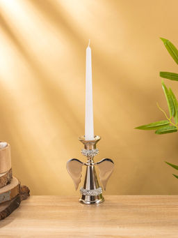 Подсвечник Крылья, с кристаллами, 11?6.5?16 см, алюминий