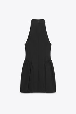 HALTERNECK PLEATED SHORT DRESS - Zara фото 6