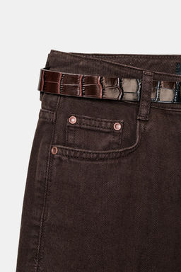 JEANS Z1975 WIDE LEG CINTUR?N / Marr?n - Zara фото 8