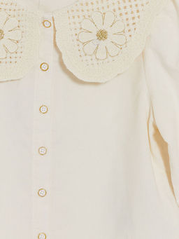 ?i?ek Nak??l? K?z ?ocuk Kadife G?mlek