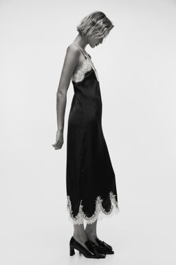 Vestido lencero con ribete de encaje - H&m фото 2