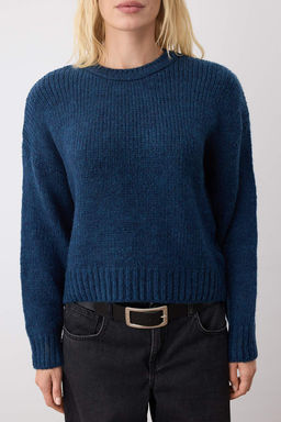 Mavi Genis Kal?p Yumusak Dokulu Basic Triko Kazak TWOAW23KZ00185