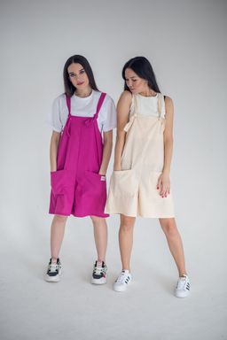 ЛЁН 100% комфортный омбинезон Кэри цвет беж - Knitka wear фото 4