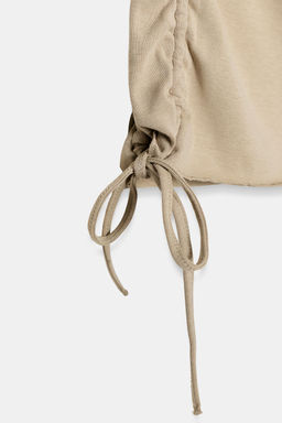 CAMISETA FRUNCES AJUSTABLES / Beige - Zara фото 6