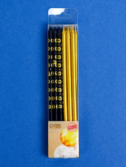 Свечи для торта Дискотека, 12 шт., золотой и черный - Страна карнавалия фото 5