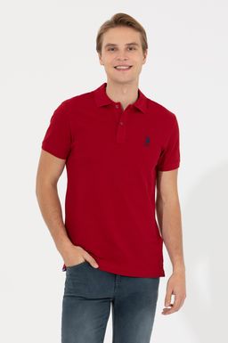 Мужская бордово-красная футболка с воротником поло Basic - U.s. polo assn фото 2