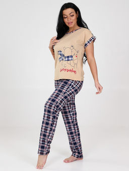 3101-ДК ДОМАШНИЙ КОСТЮМ (брюки) (Розовая/синяя клетка) - А-дина фото 4