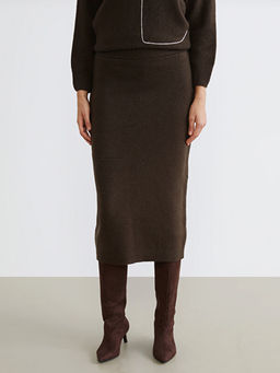 Beli Lastikli Y?rtma?l? Triko Etek