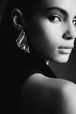 Pendientes de boton acanalados