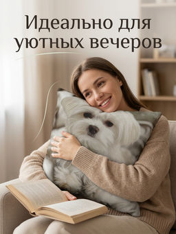 Наволочка декоративная Болонка 3D