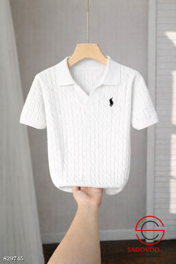 Футболка-поло с V-вырезом