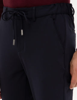 Lacivert Slim Fit Beli Lastikli Kordonlu Jogger Kanvas Pantolon - Pierre cardin фото 5