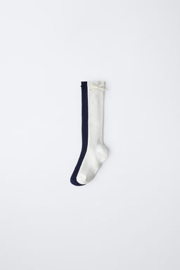 TWO-PACK OF KNEE-HIGH SOCKS WITH BOW