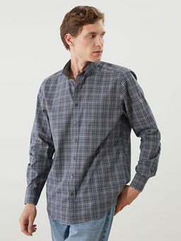 Regular Fit Uzun Kollu Ekose Poplin Erkek G?mlek