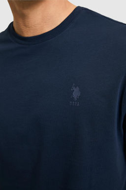 Erkek Regular Fit Bisiklet Yaka Lacivert Basic Ti__rt