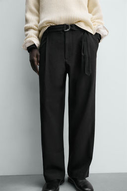 PANTAL?N PLIEGUES TRAJE RELAXED FIT / Negro - Zara фото 5