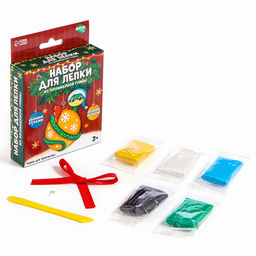 Ёлочная подвеска из полимерной глины своими руками на новый год «Змейка на шарике», набор для творчества