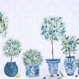 Шторы для кухни с подхватами Этель Olives, 145×180 см, комплект - 2 шт.