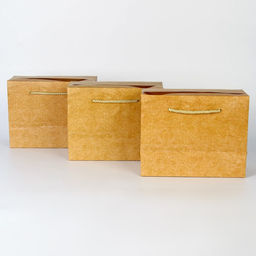 Набор пакетов—коробок «крафтовых», 23 × 18 × 11 см
