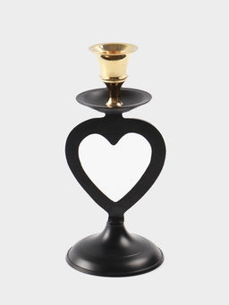 Подсвечник на 1 свечу, латунь, чёрный с золотом, 7?7.5?16.5 см