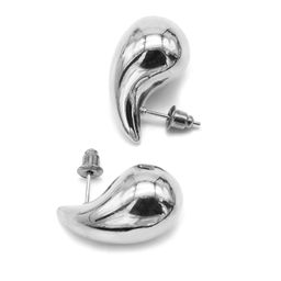 Серьги модные "Капли" 14*25мм, серебристые, 6г