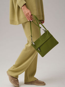 Кожаная сумка Deboro 3017 зеленый бамбук