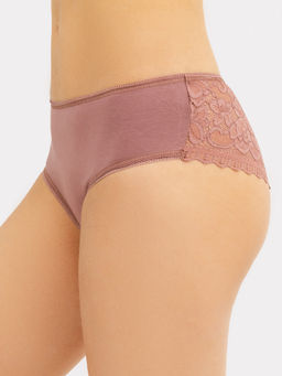 Цена за 2 штуки! Трусы женские шорты с деталями из кружева в коричневом оттенке кофейная роза2 412265H - Mark formelle фото 4