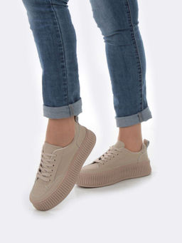05-P8201-2 DK. BEIGE Кроссовки женские (натуральная кожа) - Фабричный китай фото 2