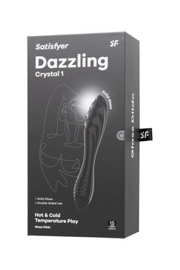 Двусторонний фаллоимитатор Satisfyer Dazzling Crystal 1, стекло, черный, 18,5 см  фото 10