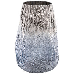 Ваза 20*20*30 см 6 л, бежево - синяя, стекло