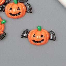 Цена за 10 шт. Декор для творчества пластик «Тыква с крыльями», 1.8×3.3×0.8 см