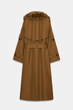OVERSIZE FAUX FUR COLLAR TRENCH COAT ZW COLLECTION LIMITED EDITION - Zara фото 18