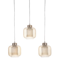 Светильник подвесной ЭкономСвет 10298/3GD, 3×40 Вт, E27, 61×15×18×70 см, золотой, янтарный