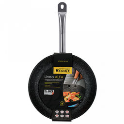 Сковорода с антипригарным покрытием "Linea ALFA" д28см, h9см, s1,8мм, дно s2мм, литой чугун, жаростойкое внешнее покрытие, "Regent" (Китай) Подходит для всех видов плит.