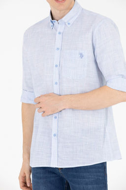 Мужская синяя рубашка с длинным рукавом - U.s. polo assn фото 6