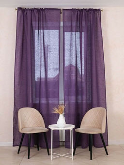 Штора гладкокраш. Клематис тесьма п/лен 145*270 см. - Лен поволжья фото 2