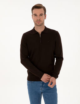 Kahverengi Regular Fit Basic Kazak