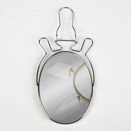 Зеркало настольное, с увеличением х2, настенное, двустороннее, 14×20 см, (11.5×15.5 см), металлическое