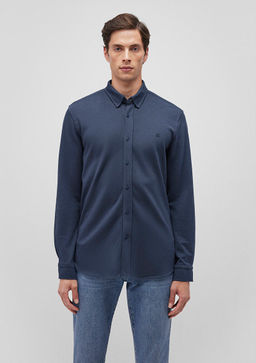 Lacivert Orme Gomlek - Mavi фото 3