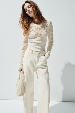 Pantal?n con detalles efecto crochet - H&m фото 3
