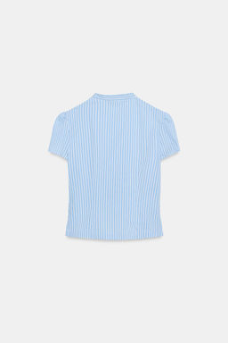TOP RAYAS BOTONES / Azul / Blanco - Zara фото 5