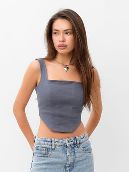 Корсет женский джинсовый MIST: Denim, размер 44, графит