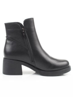 01-M43-6 BLACK Ботинки демисезонные женские (натуральная кожа, байка)