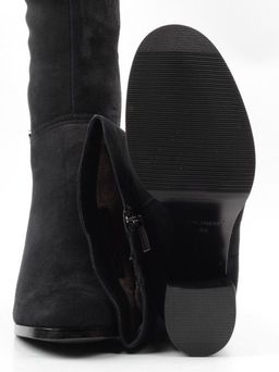 02-K82-B1 BLACK Сапоги зимние женские (натуральная замша, натуральный мех (евромех)) - Фабричный китай фото 15