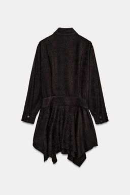 FAUX SUEDE MINI DRESS WITH BELT - Zara фото 3