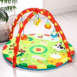 Развивающий коврик с дугами Домашние зверята, 85х85 см, Крошка Я