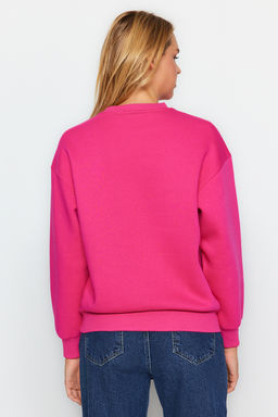 Fusya Kal?n Ici Polarl? Regular/Normal Kal?p Bisiklet Yaka Basic Orme Sweatshirt TWOAW24SW00101